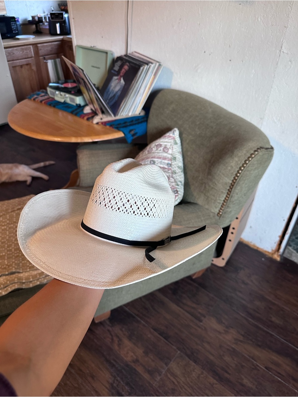 American Hat Company Straw Cowboy Hat with Black Band
